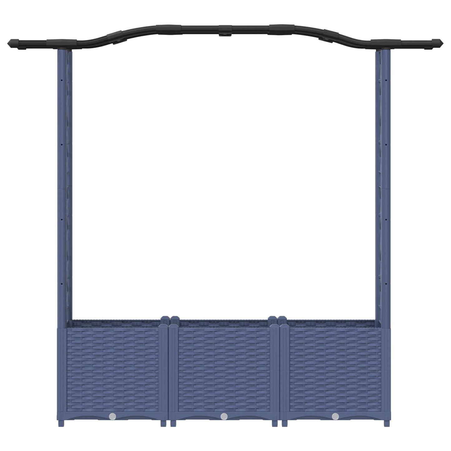 Verhoogd Bed met Trellis en Dak Grijs 164 x 40 x 142 cm PP