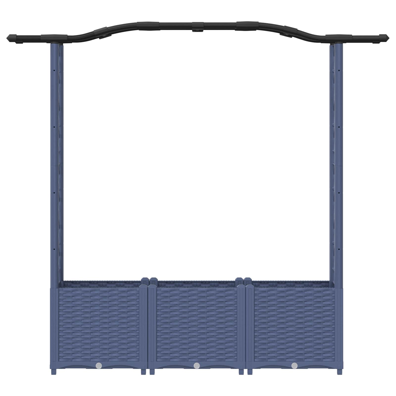 Verhoogd Bed met Trellis en Dak Grijs 164 x 40 x 142 cm PP