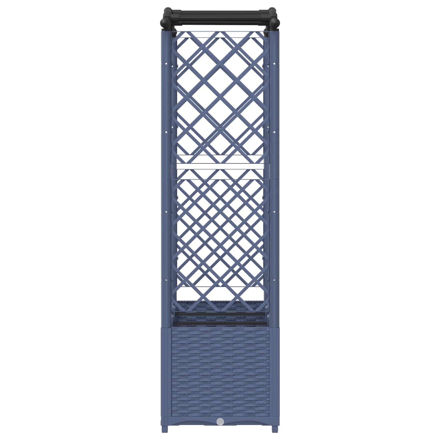 Verhoogd Bed met Trellis en Dak Grijs 164 x 40 x 142 cm PP