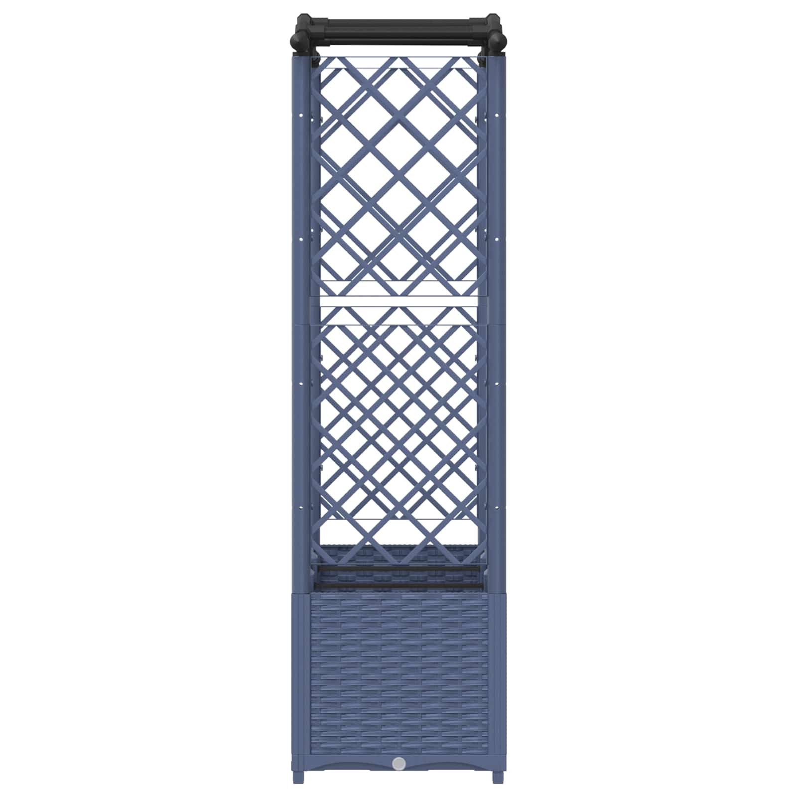 Verhoogd Bed met Trellis en Dak Grijs 164 x 40 x 142 cm PP