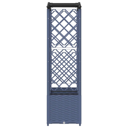 Verhoogd Bed met Trellis en Dak Grijs 164 x 40 x 142 cm PP