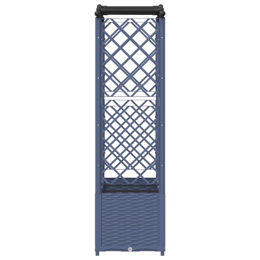 Verhoogd Bed met Trellis en Dak Grijs 164 x 40 x 142 cm PP