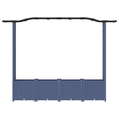 Verhoogd Bed met Trellis en Dak Grijs 204 x 40 x 141 cm PP