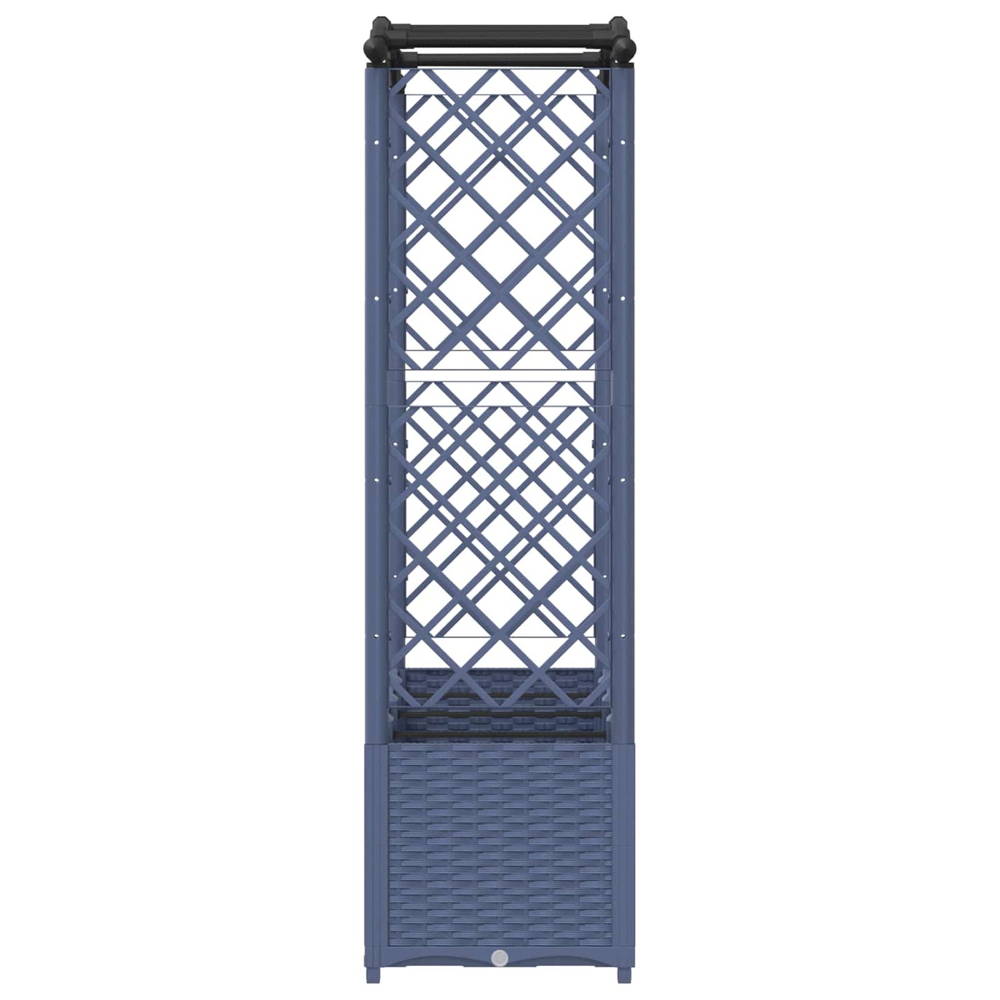 Verhoogd Bed met Trellis en Dak Grijs 204 x 40 x 141 cm PP