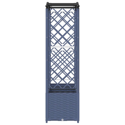Verhoogd Bed met Trellis en Dak Grijs 204 x 40 x 141 cm PP
