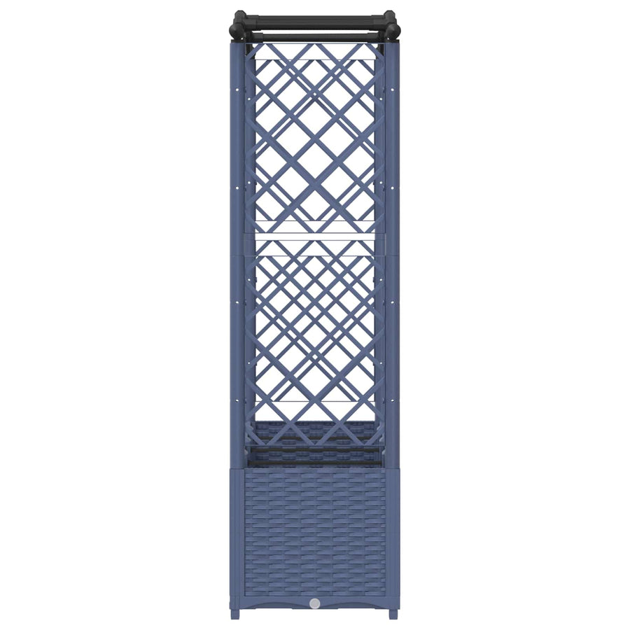 Verhoogd Bed met Trellis en Dak Grijs 204 x 40 x 141 cm PP