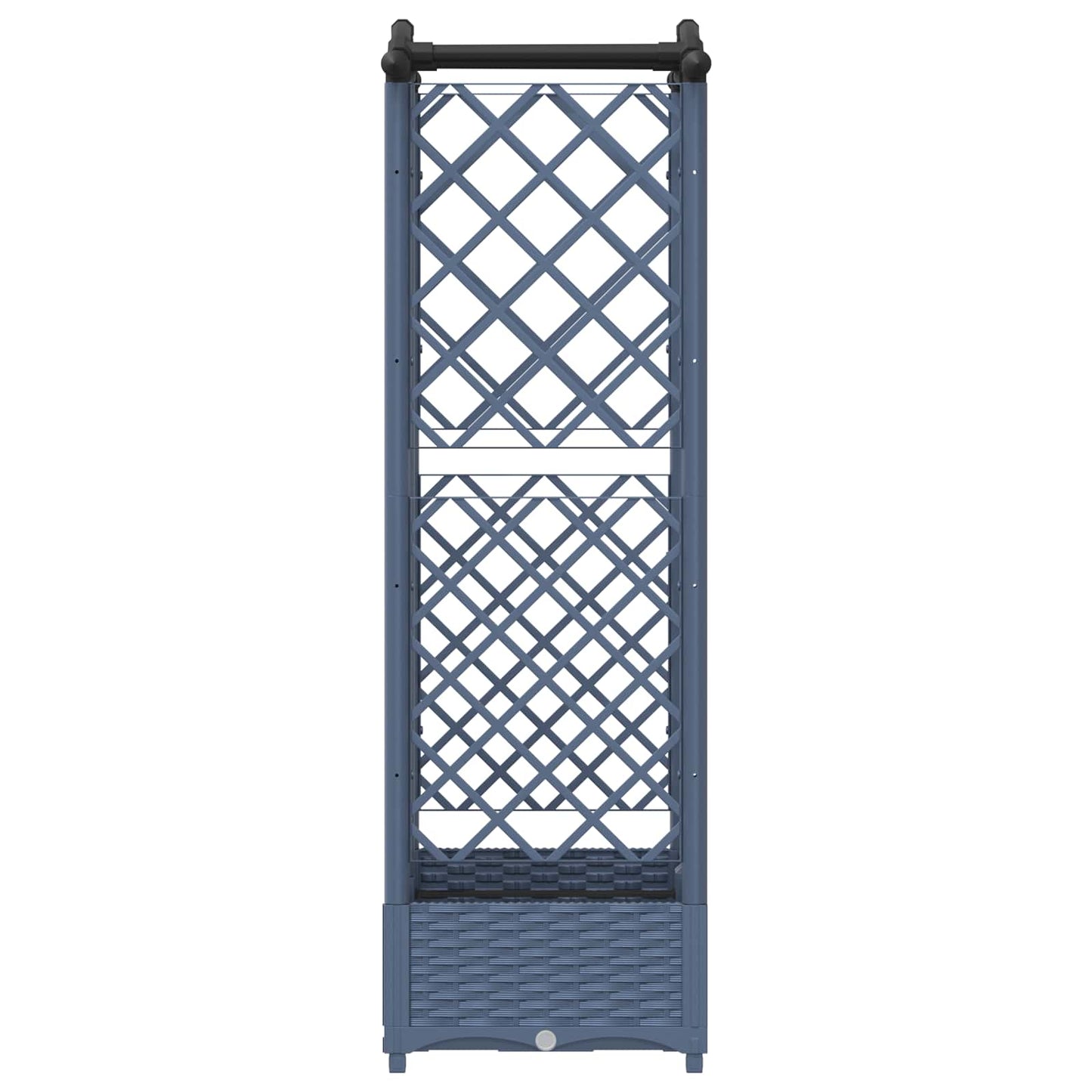 Verhoogd Bed met Trellis en Dak Grijs 124 x 40 x 126 cm PP