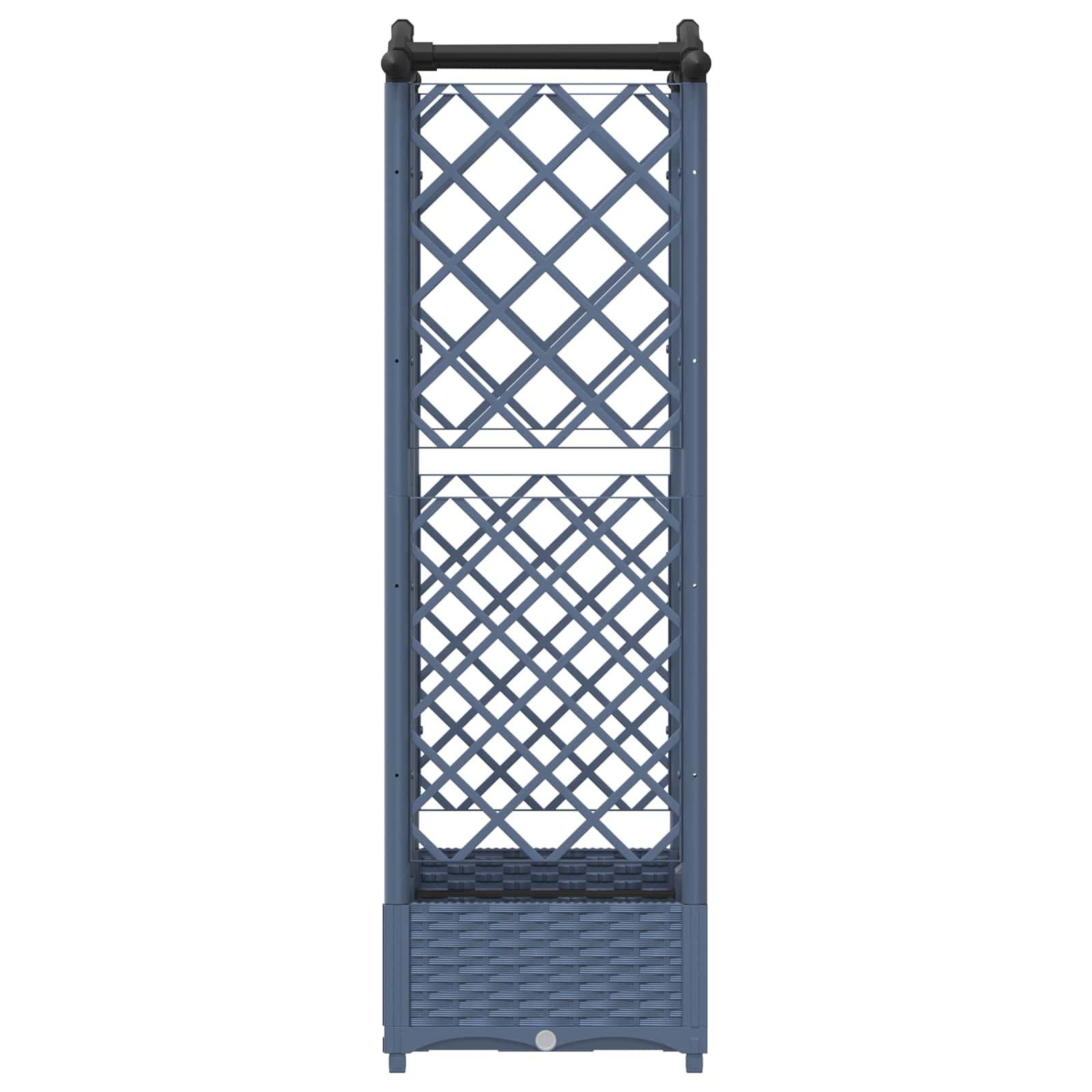 Verhoogd Bed met Trellis en Dak Grijs 124 x 40 x 126 cm PP