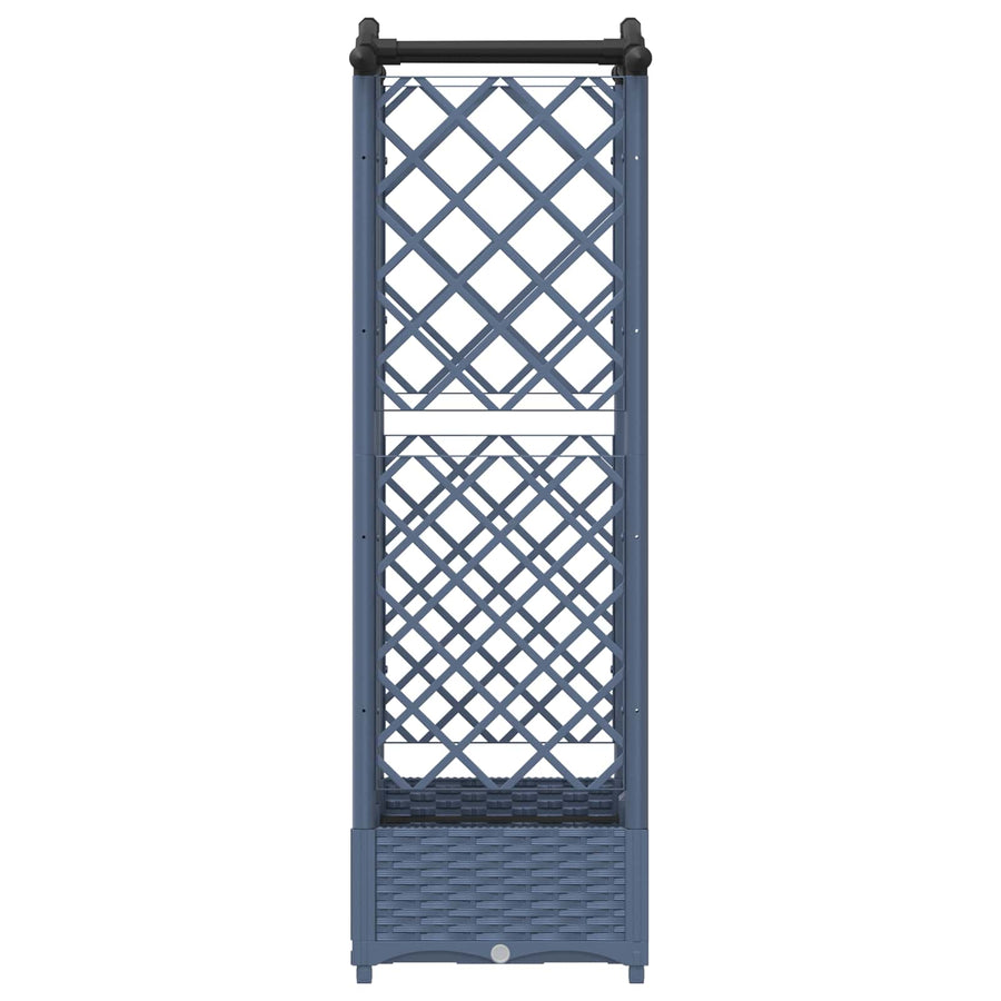 Verhoogd Bed met Trellis en Dak Grijs 124 x 40 x 126 cm PP