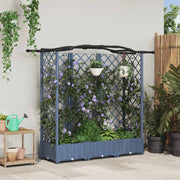 Verhoogd tuinbed 163x40x126 cm grijs polypropyleen