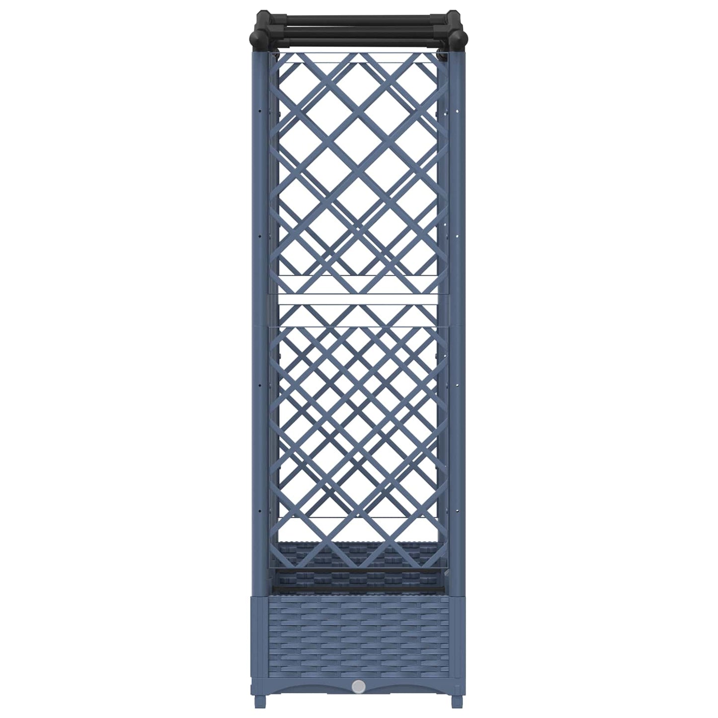 Verhoogd Bed met Trellis en Dak Grijs 163 x 40 x 126 cm PP