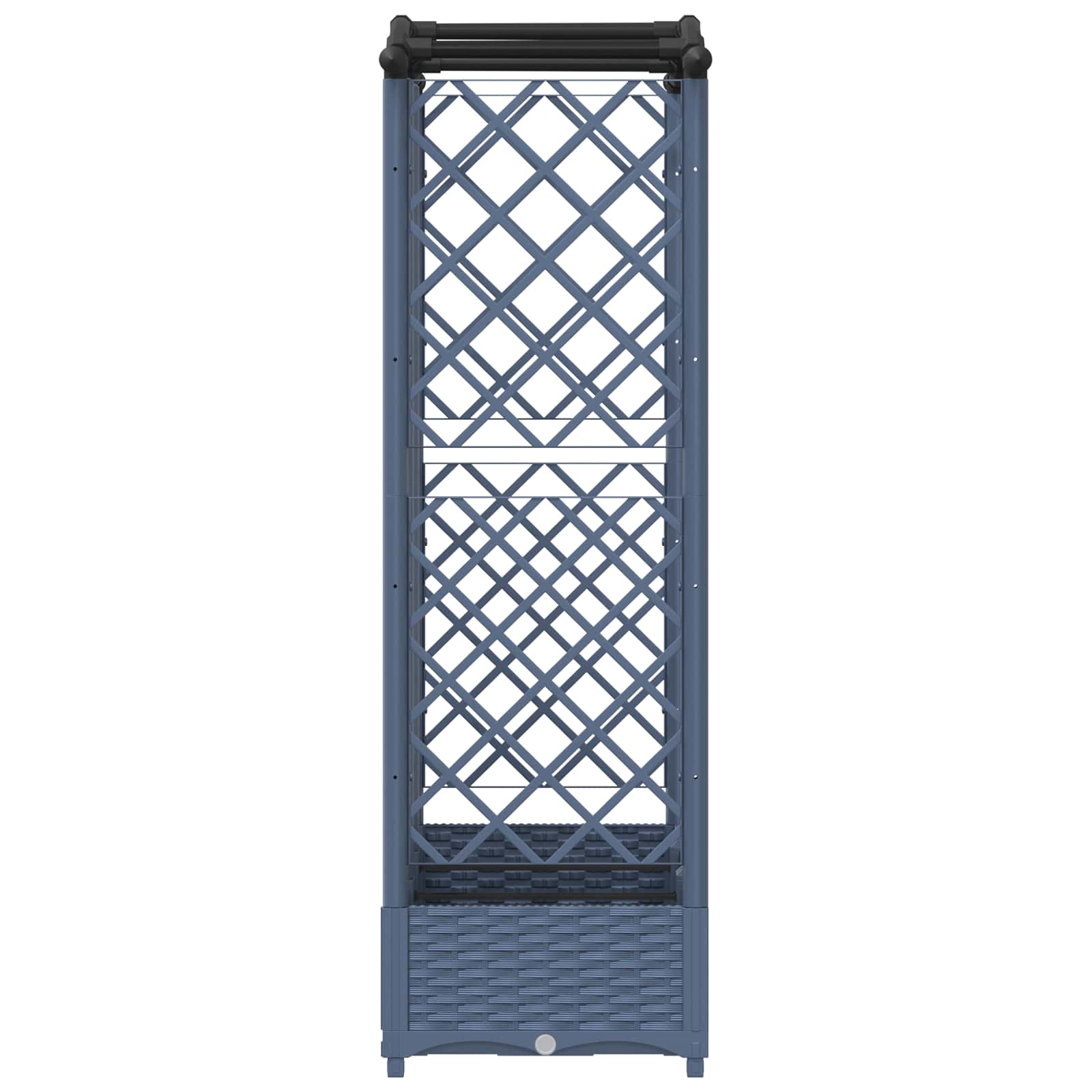 Verhoogd Bed met Trellis en Dak Grijs 163 x 40 x 126 cm PP