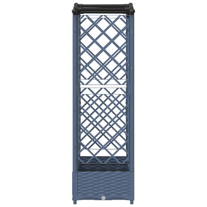 Verhoogd Bed met Trellis en Dak Grijs 163 x 40 x 126 cm PP