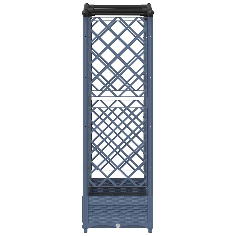 Verhoogd Bed met Trellis en Dak Grijs 163 x 40 x 126 cm PP