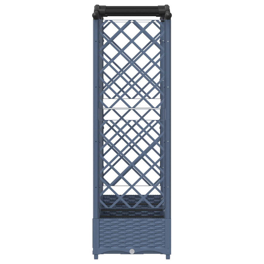 Verhoogd Bed met Trellis en Dak Grijs 203,5 x 40 x 125 cm PP