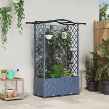 Verhoogd Bed met Trellis en Dak Grijs 122 x 40 x 141 cm PP