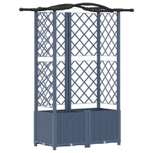 Verhoogd Bed met Trellis en Dak Grijs 122 x 40 x 141 cm PP
