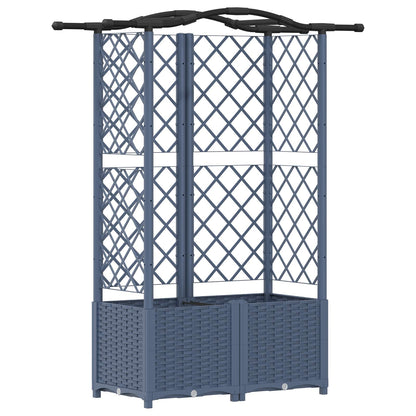 Verhoogd Bed met Trellis en Dak Grijs 122 x 40 x 141 cm PP