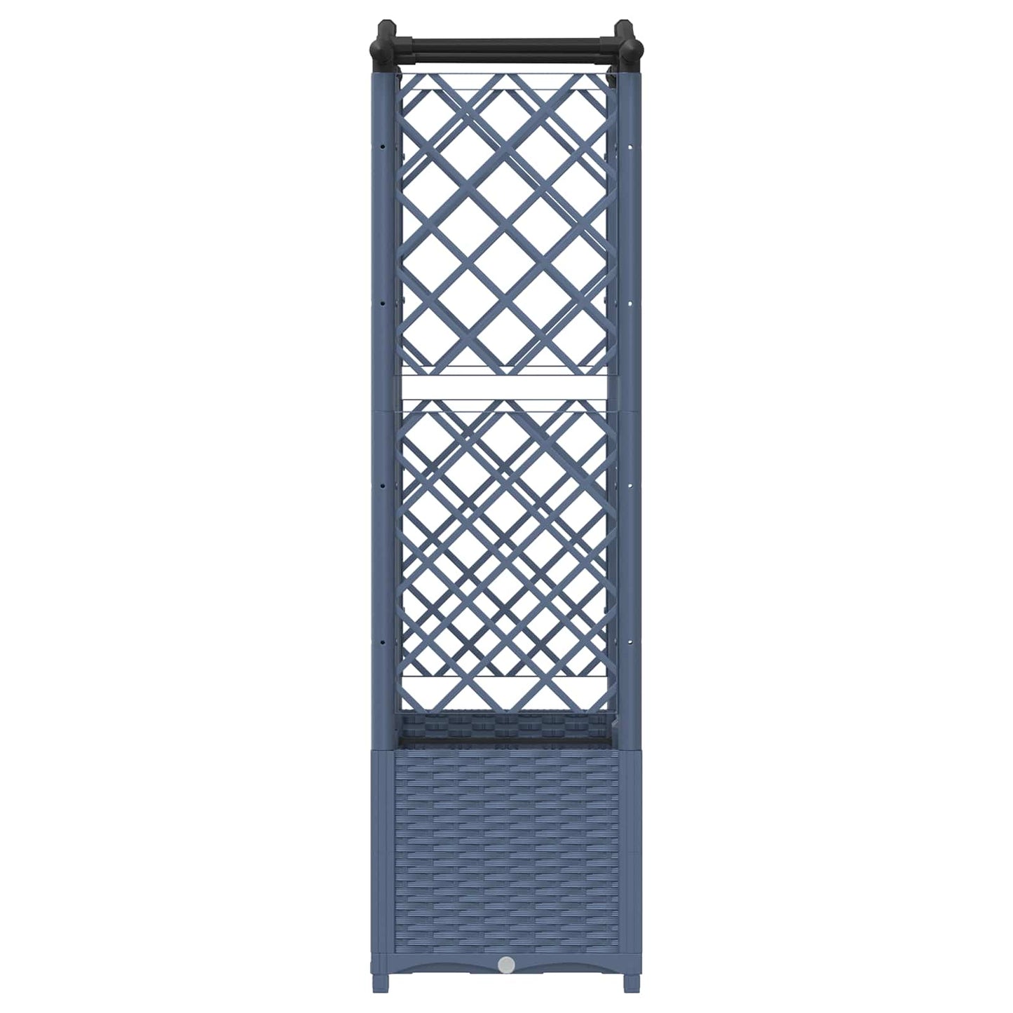 Verhoogd Bed met Trellis en Dak Grijs 122 x 40 x 141 cm PP