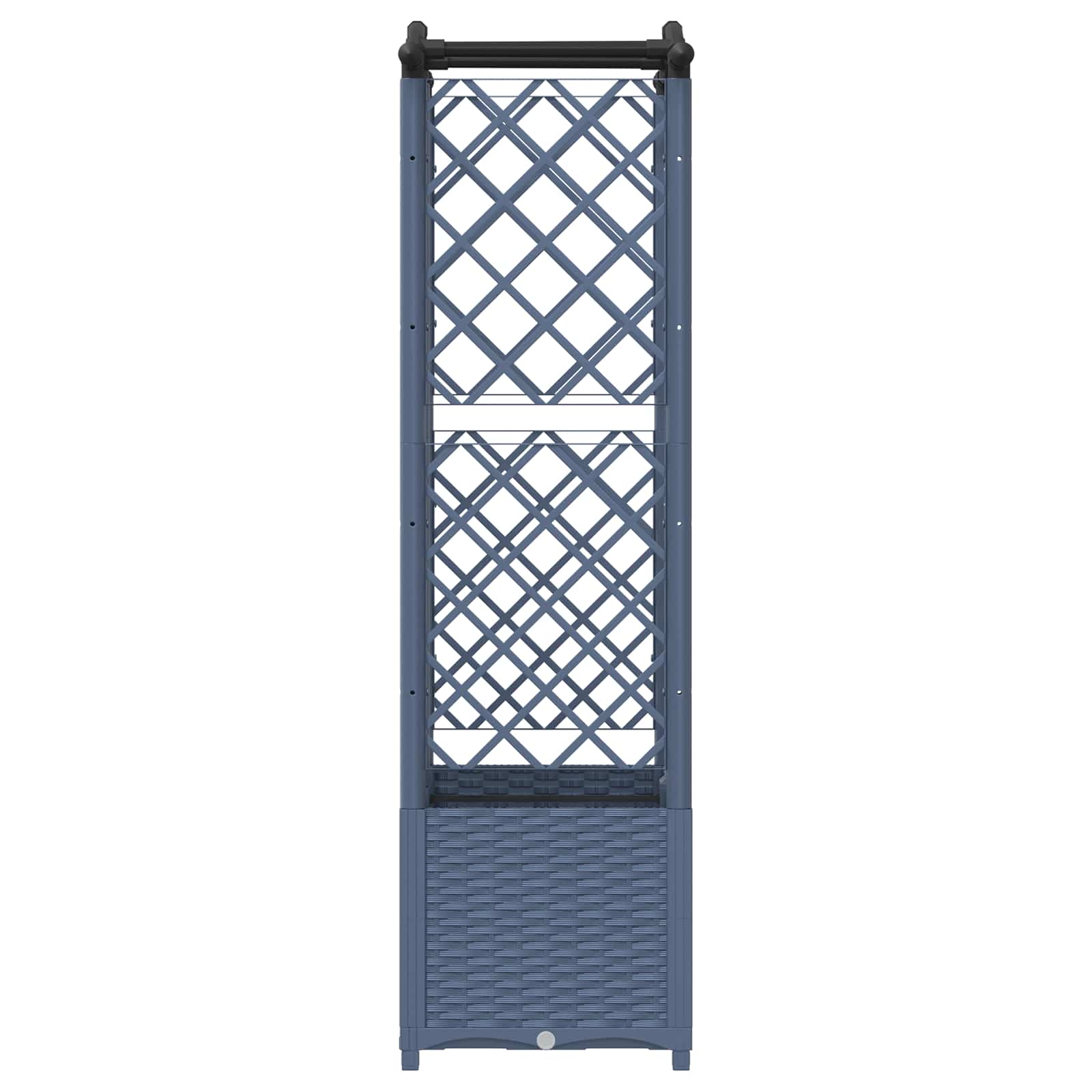 Verhoogd Bed met Trellis en Dak Grijs 122 x 40 x 141 cm PP