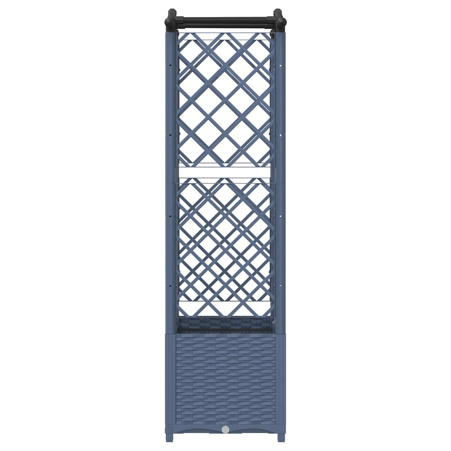 Verhoogd Bed met Trellis en Dak Grijs 122 x 40 x 141 cm PP