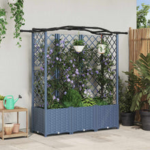 Verhoogd Bed met Trellis en Dak Grijs 163 x 40 x 141 cm PP