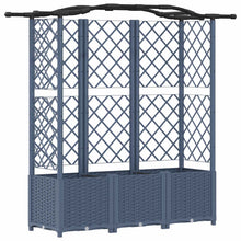 Verhoogd Bed met Trellis en Dak Grijs 163 x 40 x 141 cm PP