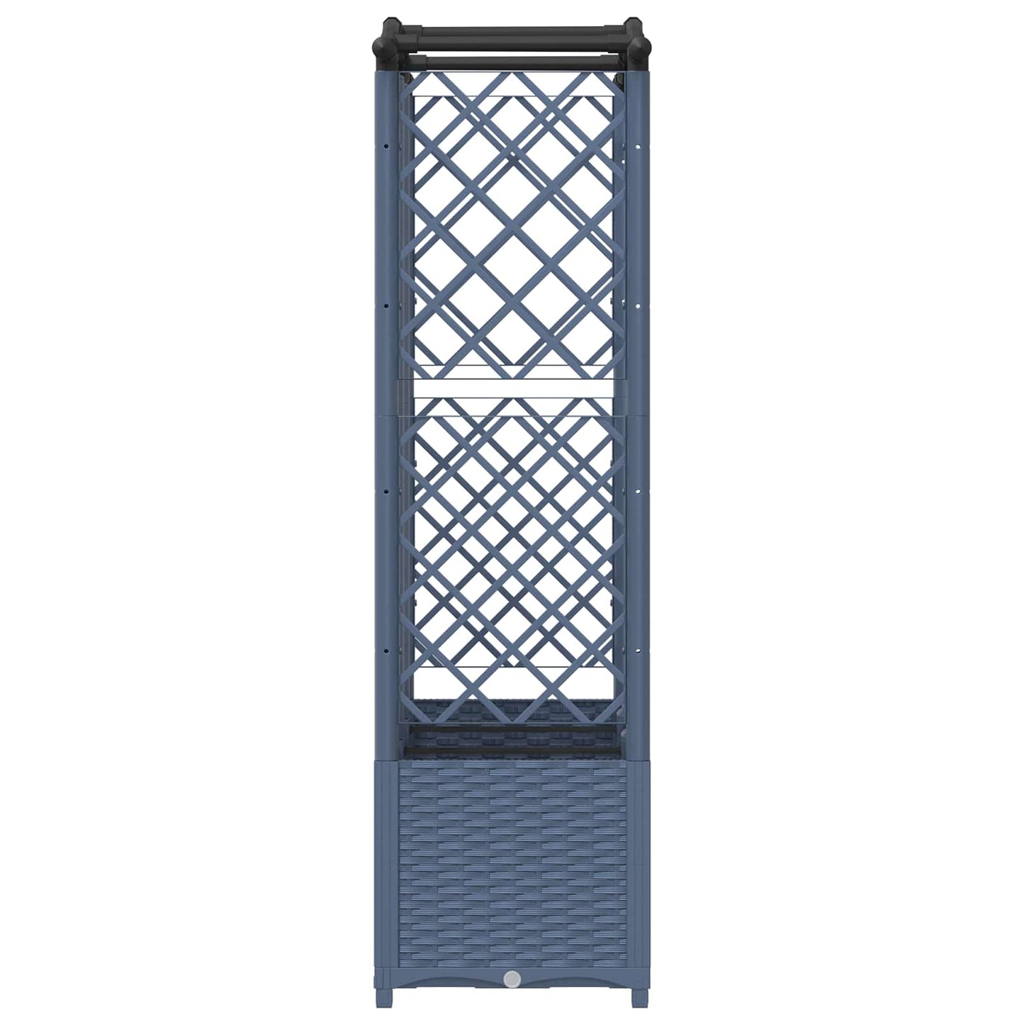 Verhoogd Bed met Trellis en Dak Grijs 163 x 40 x 141 cm PP