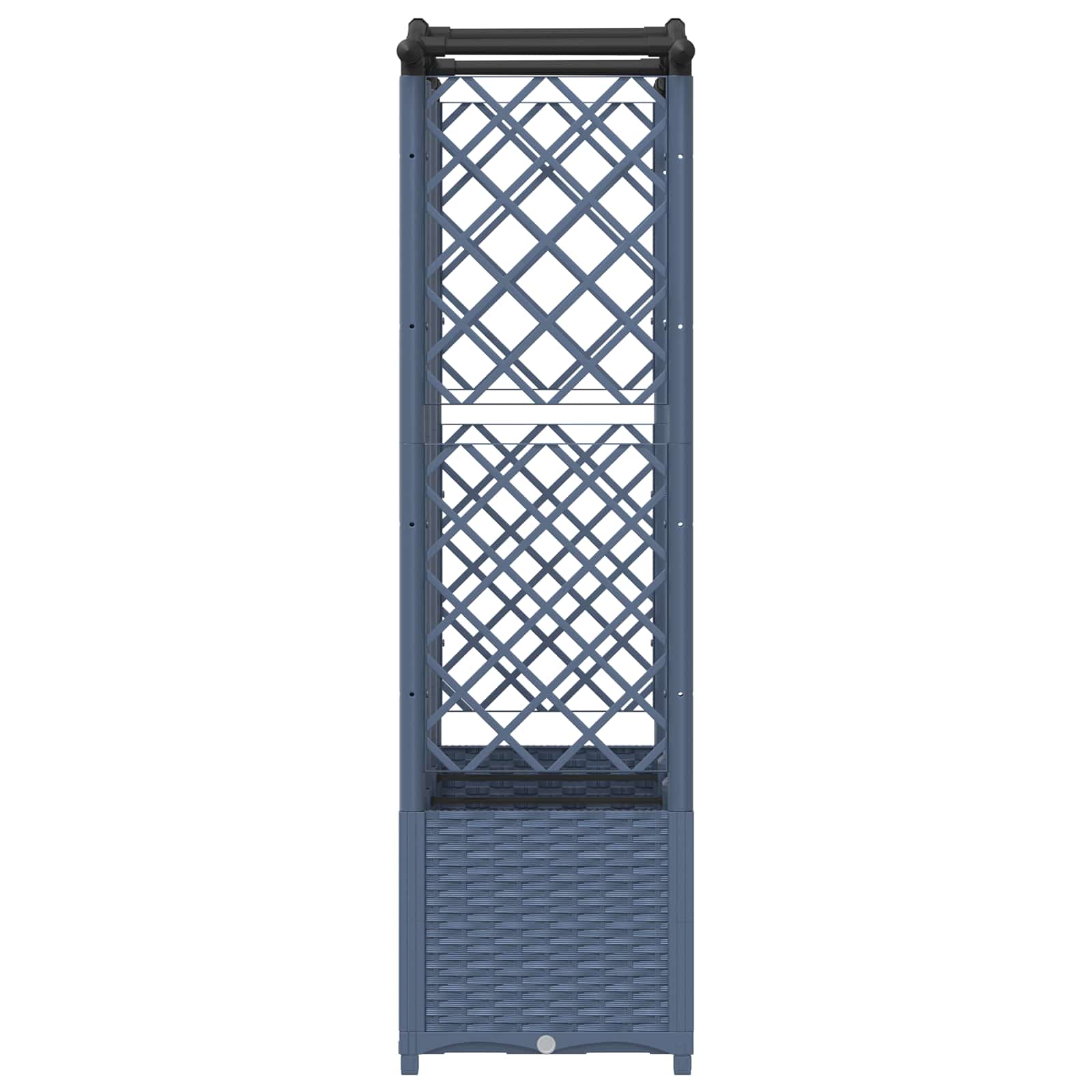 Verhoogd Bed met Trellis en Dak Grijs 163 x 40 x 141 cm PP