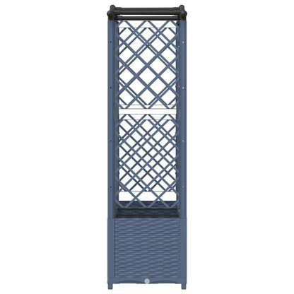 Verhoogd Bed met Trellis en Dak Grijs 163 x 40 x 141 cm PP