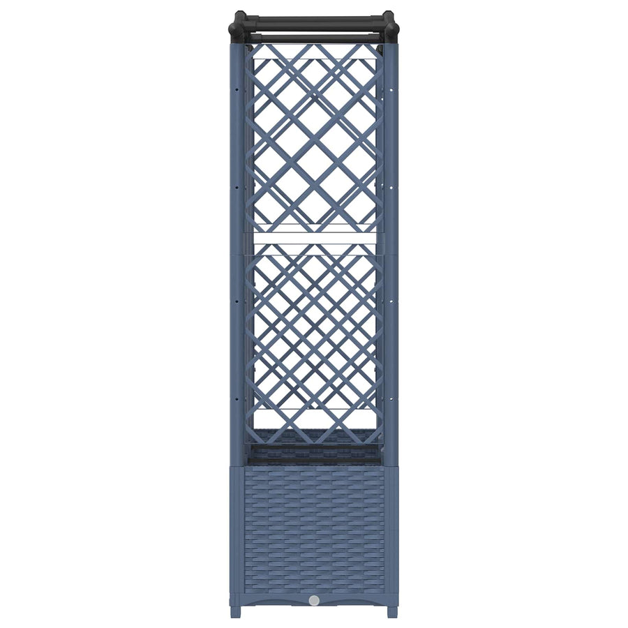 Verhoogd Bed met Trellis en Dak Grijs 163 x 40 x 141 cm PP