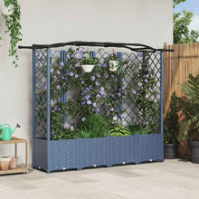 Verhoogd Bed met Trellis en Dak Grijs 204 x 40 x 141 cm PP