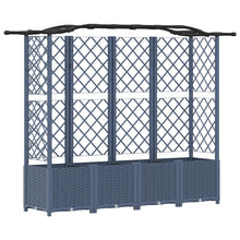 Verhoogd Bed met Trellis en Dak Grijs 204 x 40 x 141 cm PP