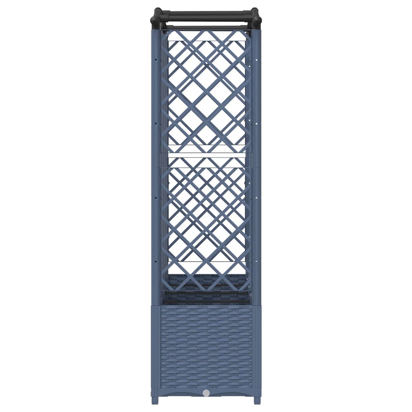 Verhoogd Bed met Trellis en Dak Grijs 204 x 40 x 141 cm PP