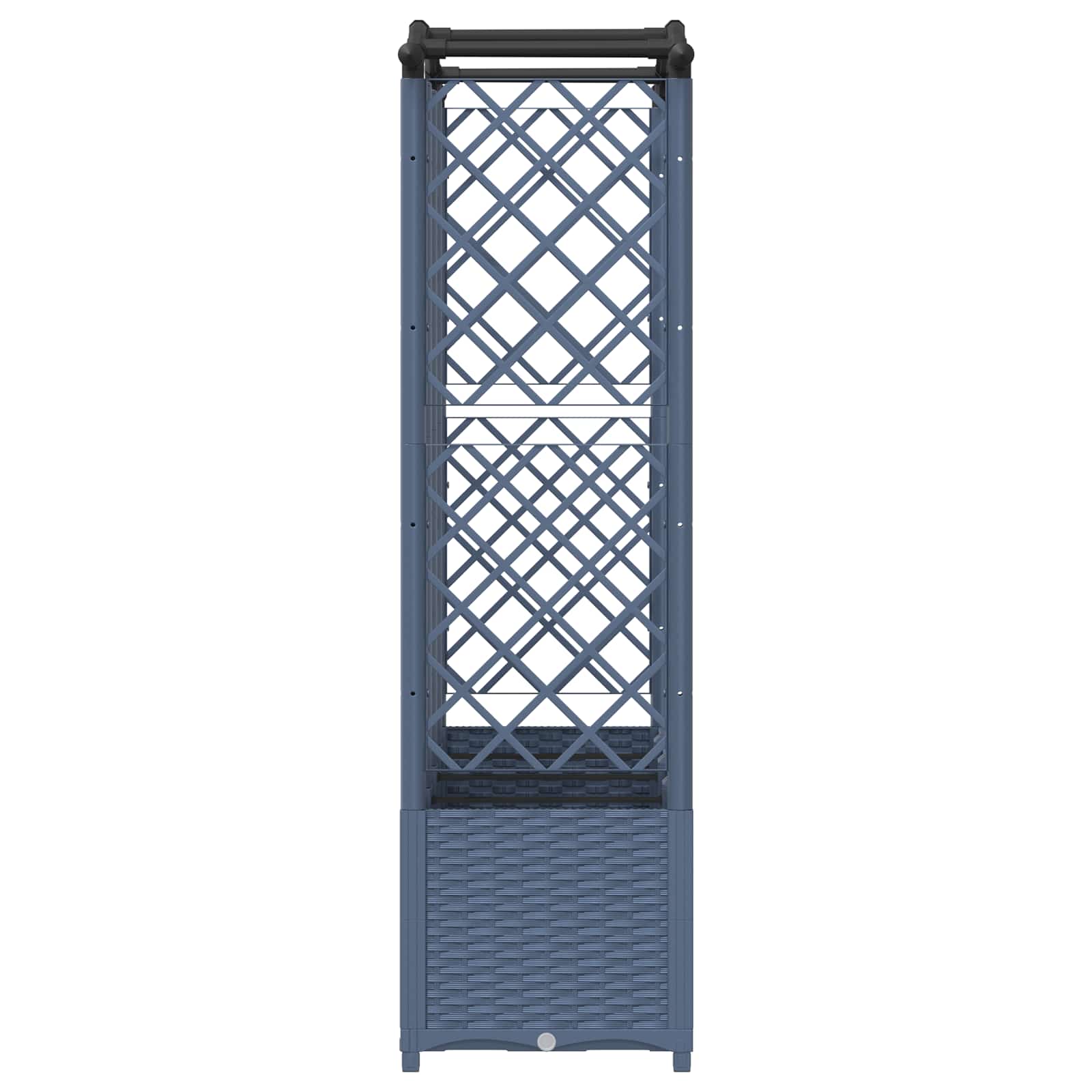 Verhoogd Bed met Trellis en Dak Grijs 204 x 40 x 141 cm PP