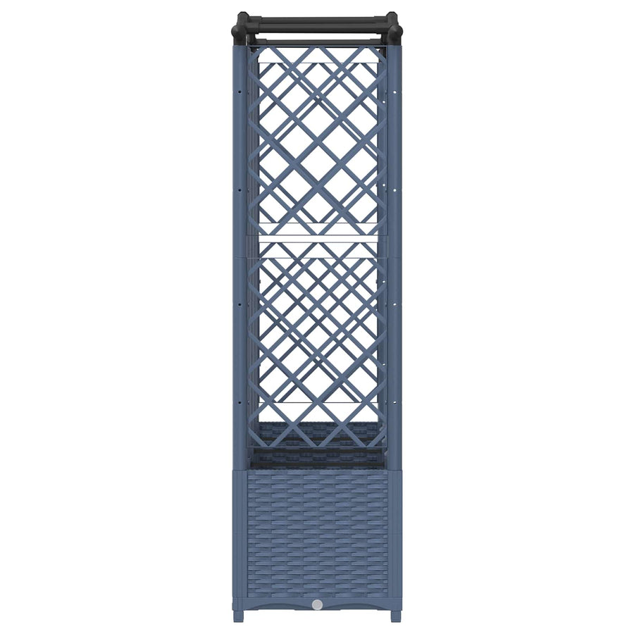 Verhoogd Bed met Trellis en Dak Grijs 204 x 40 x 141 cm PP