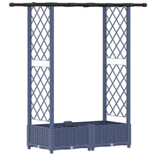 Verhoogd Bed met Trellis en Dak Grijs 122,5 x 40 x 123 cm PP