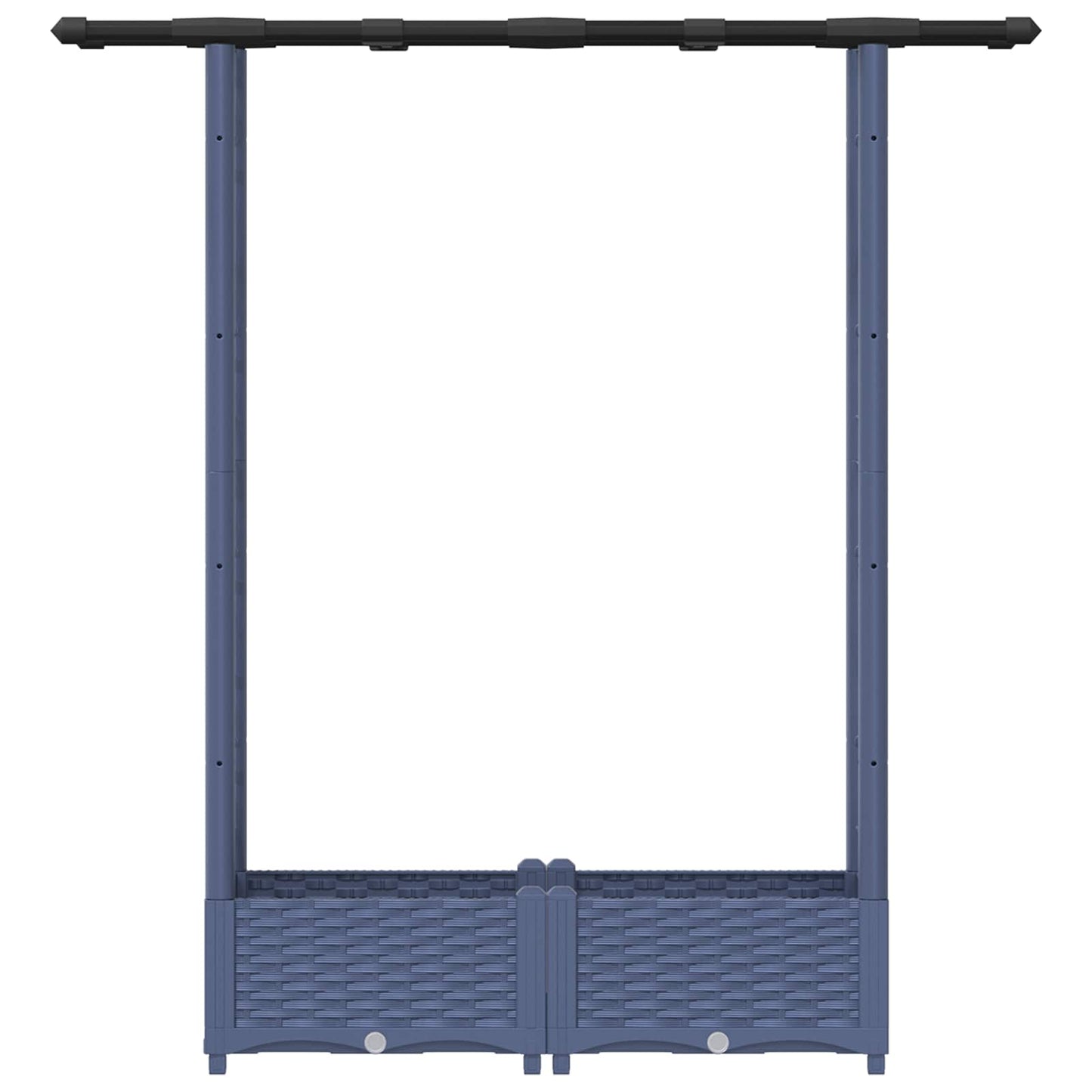 Verhoogd Bed met Trellis en Dak Grijs 122,5 x 40 x 123 cm PP