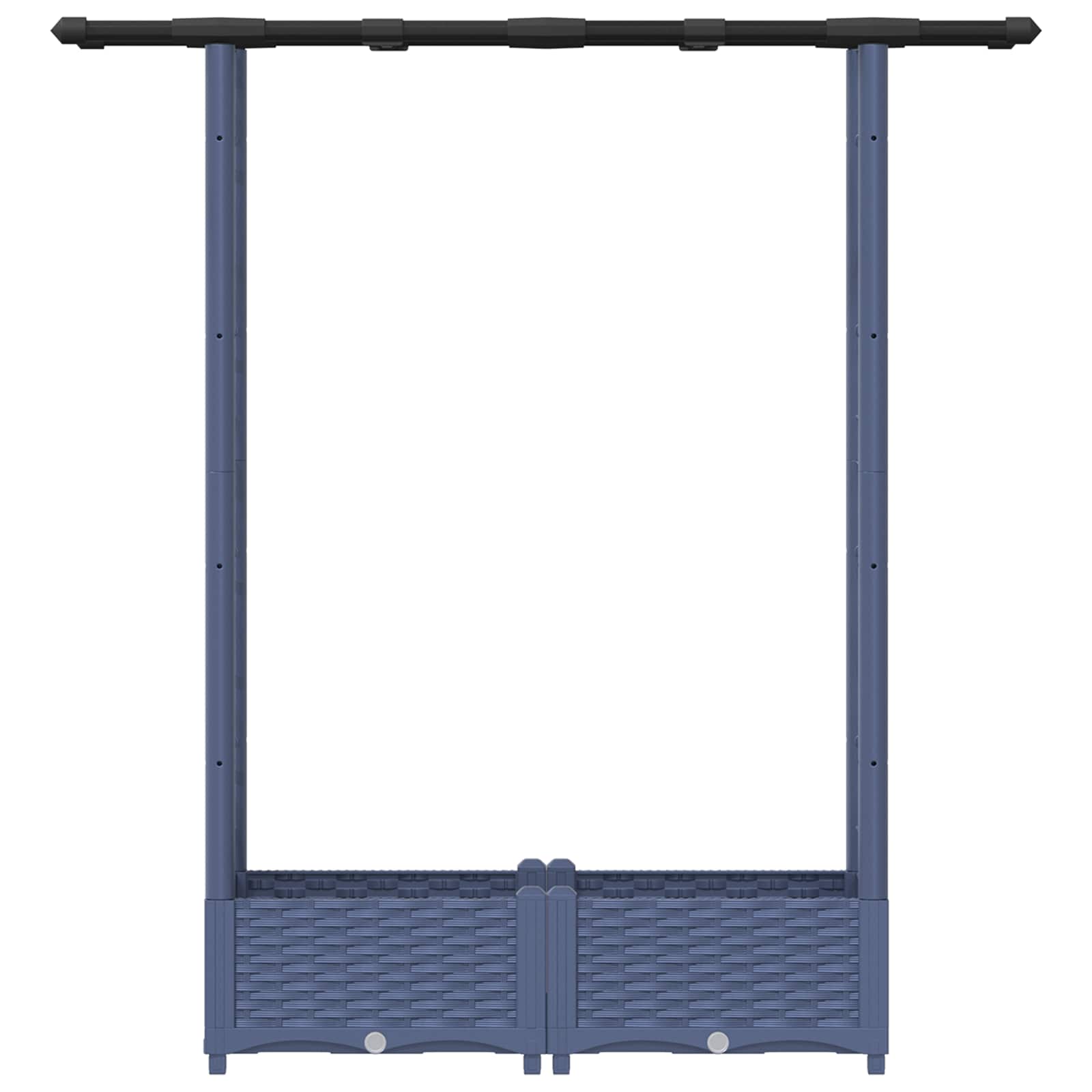 Verhoogd Bed met Trellis en Dak Grijs 122,5 x 40 x 123 cm PP