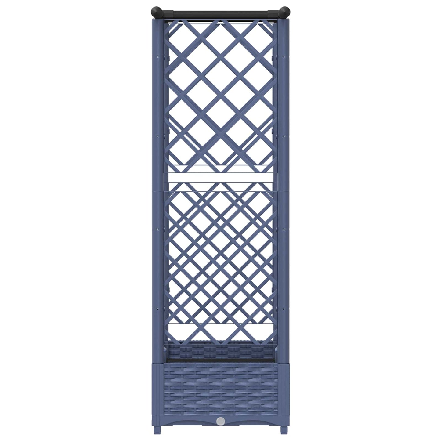 Verhoogd Bed met Trellis en Dak Grijs 122,5 x 40 x 123 cm PP