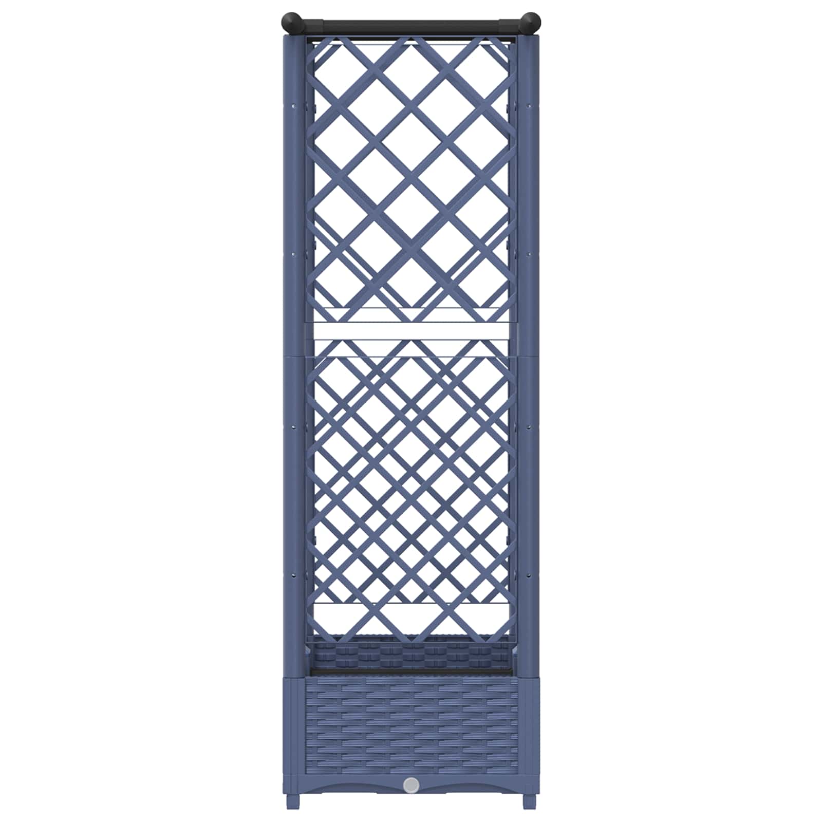 Verhoogd Bed met Trellis en Dak Grijs 122,5 x 40 x 123 cm PP