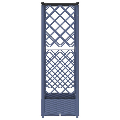Verhoogd Bed met Trellis en Dak Grijs 122,5 x 40 x 123 cm PP