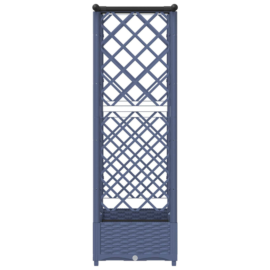 Verhoogd Bed met Trellis en Dak Grijs 122,5 x 40 x 123 cm PP