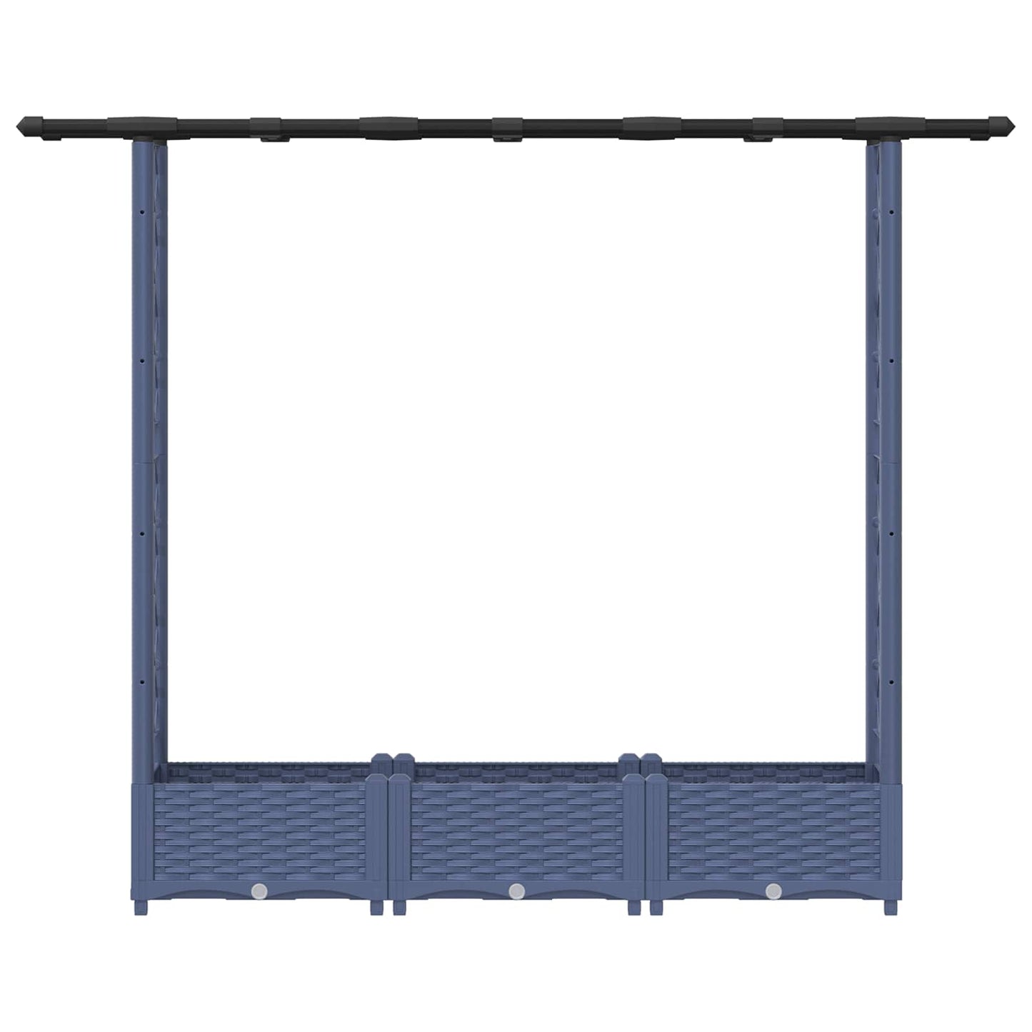Verhoogd Bed met Trellis en Dak Grijs 164 x 40 x 123 cm PP