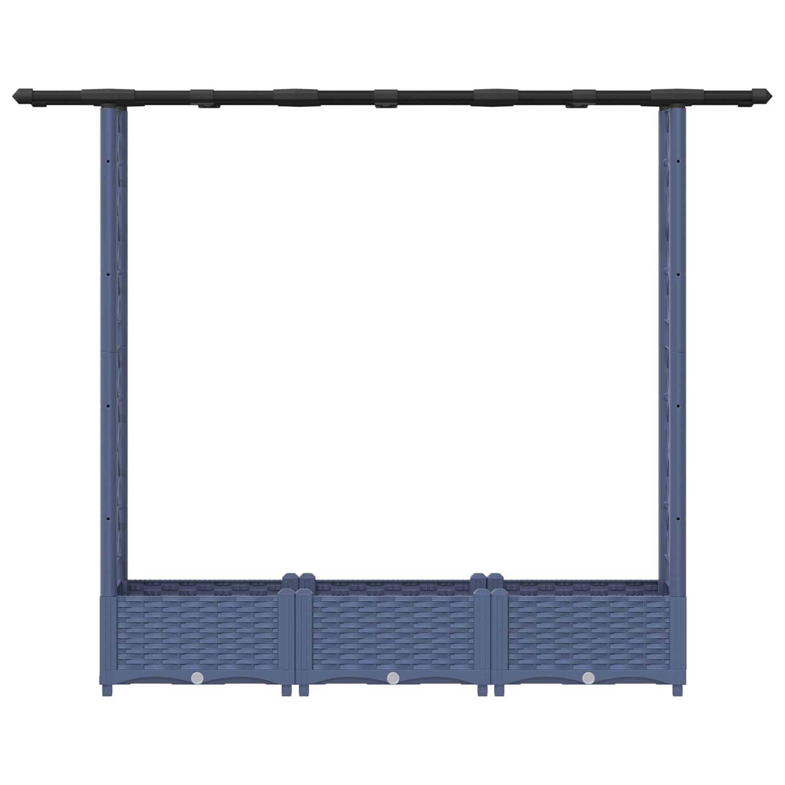 Verhoogd Bed met Trellis en Dak Grijs 164 x 40 x 123 cm PP