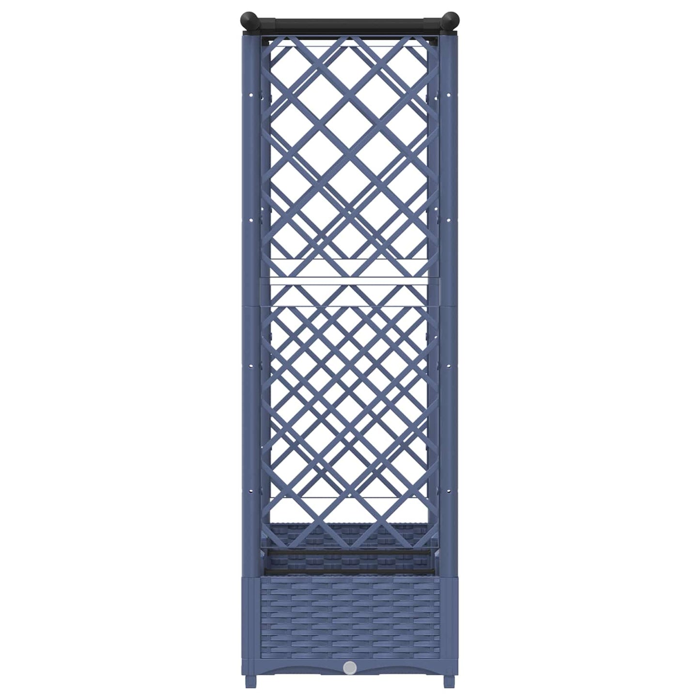 Verhoogd Bed met Trellis en Dak Grijs 164 x 40 x 123 cm PP