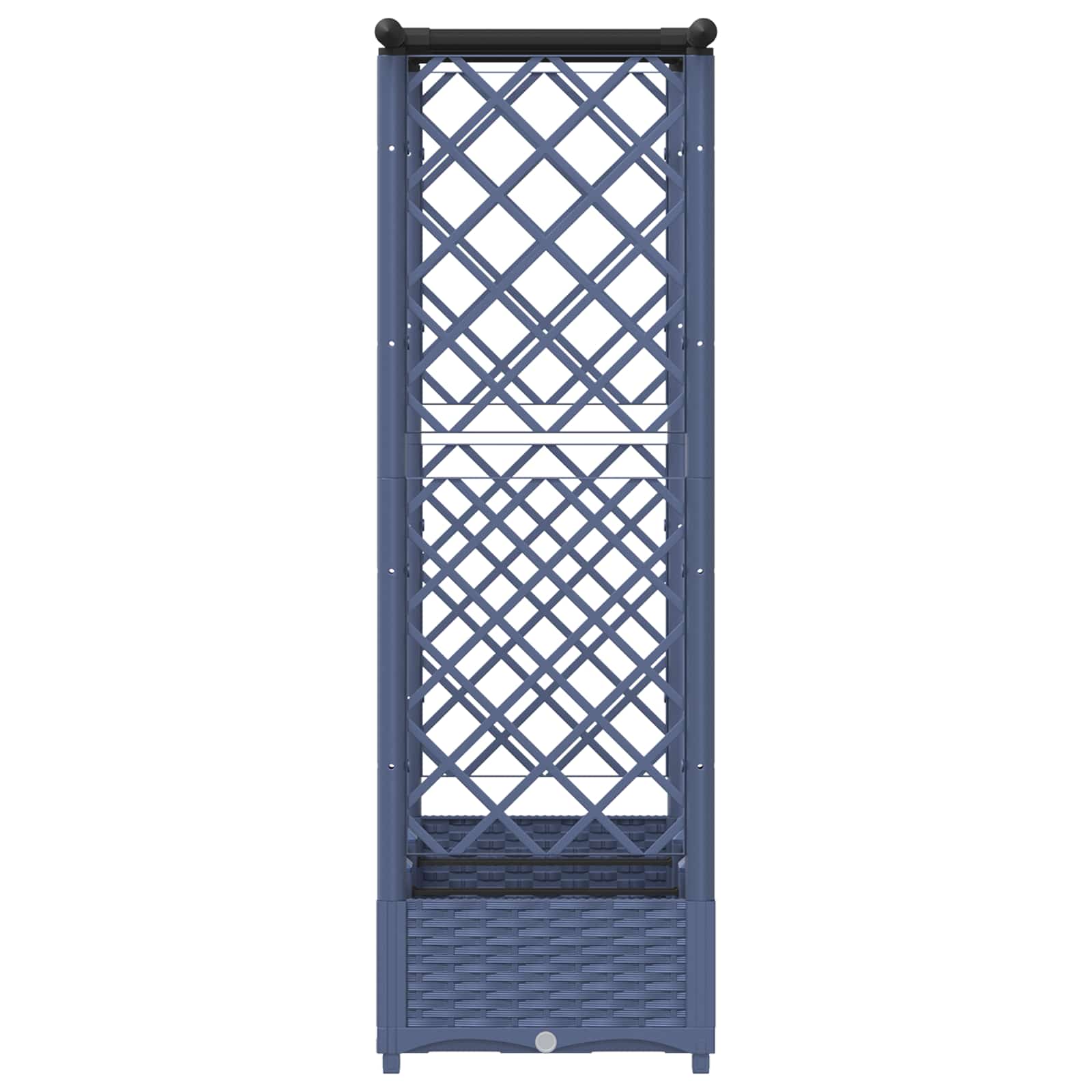 Verhoogd Bed met Trellis en Dak Grijs 164 x 40 x 123 cm PP