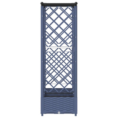 Verhoogd Bed met Trellis en Dak Grijs 164 x 40 x 123 cm PP
