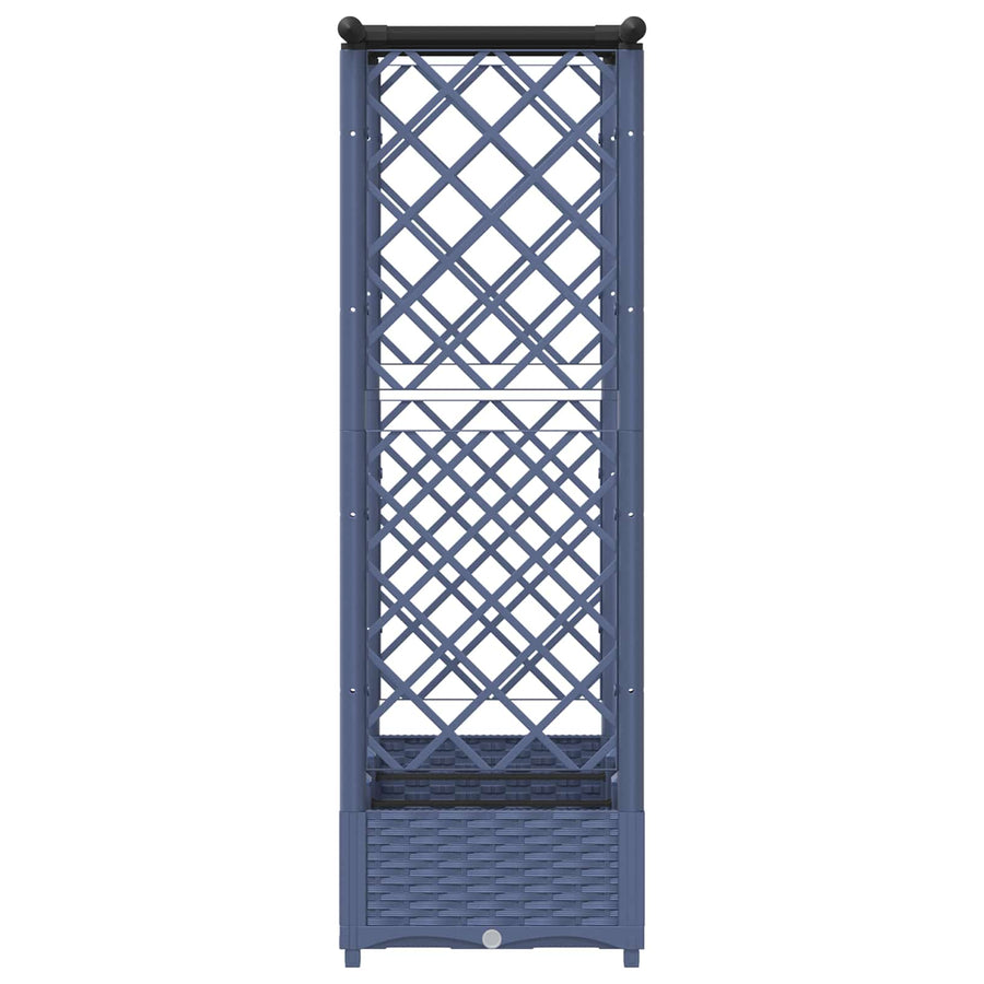 Verhoogd Bed met Trellis en Dak Grijs 164 x 40 x 123 cm PP