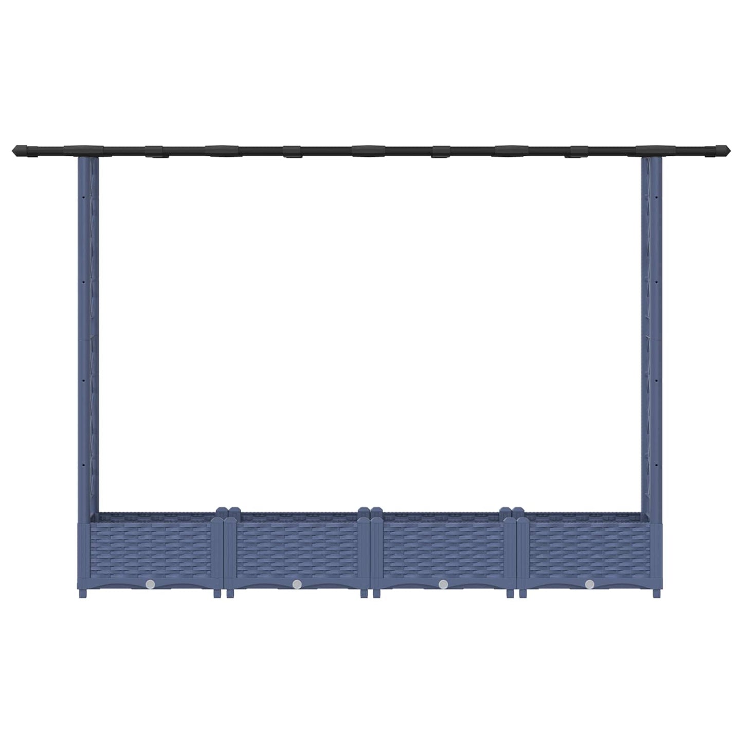 Verhoogd Bed met Trellis en Dak Grijs 203 x 40 x 123 cm PP